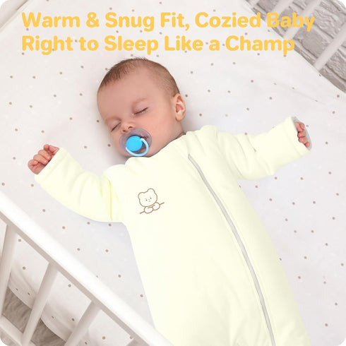 3-6 2.5 Premium Cotton Baby Sleep Sacks with Legs Winter Months Tog, Ultra Soft Wearable Blanket Sleeping Bag Sack Easy