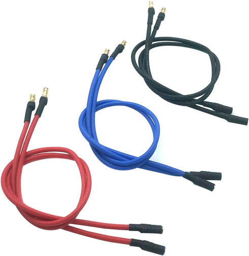 6pcs 3.5mm Banana Gold Bullet Connector Extension Cable for RC Brushless Motor ESC, 16AWG 30CM