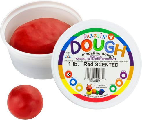 Hygloss Products Play Dough - Safe & Non-Toxic Modelling Dough, 1lb Red, Cherry Scent
