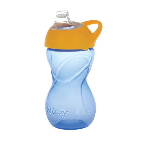 Nuby No-Spill Clik-it Soft Spout 10oz Cup Leak-Proof & Easy-Grip Design with Carabiner Attachment for On-The-Go Hydration, 2 pack, 6+M, Neutral Colors by Nuby