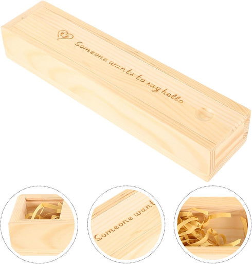 Toyvian Wooden Pregnancy Test Box with Lid Elegant Female Keepsake Storage Case for Announcements Multifunctional