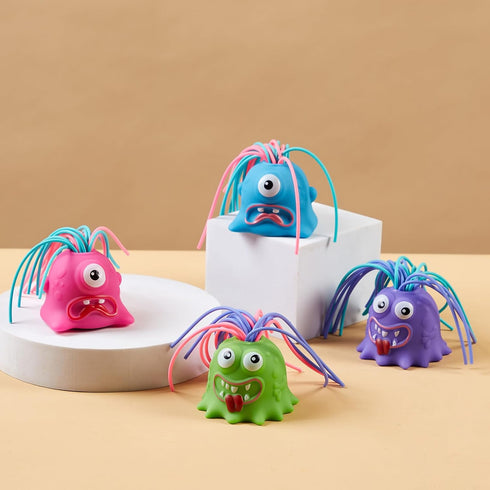 Fun Hair Pulling Fidget Screaming Monster Toys 4Pcs, Fidget Toys for Stress Relief and Anti-Anxiety for Kids 3-7+ (4PC)