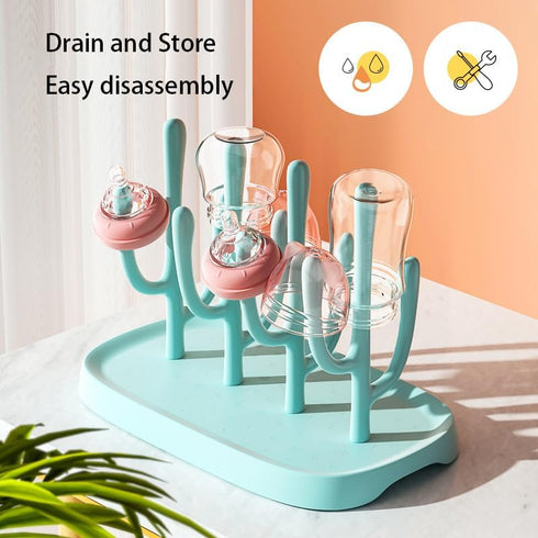 YilulvDeng Pink Baby Bottle Drying Rack, Portable Bottle Holder for Baby Accessories