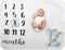 Baby Monthly Milestone Blanket - Organic Plush Fleece Photography Background Prop for