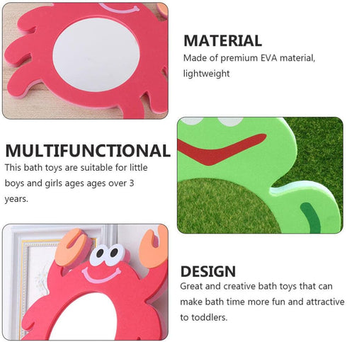 2pcs Mirror Bath Toy Set in Frog Shape, Interactive Baby Bath Toys for Fun Bath Time