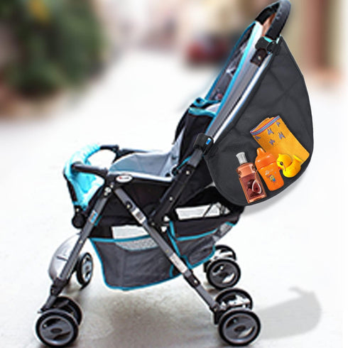 Portable Side Sling Stroller Cargo Net, Non-Slip Adjustable Straps, Storage Mesh Bag for Food and Fruit