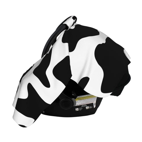 Hcpwzrf Novelty Cow Print Baby Car Seat Cover & Nursing Cover - Breathable Stretch Multi-Use Cover for Breastfeeding