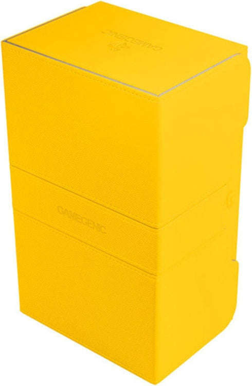 Gamegenic Galápagos Jogos Stronghold 200+ Convertible Deck Box - Double-Sleeved Card Storage, Yellow Color, Holds 200