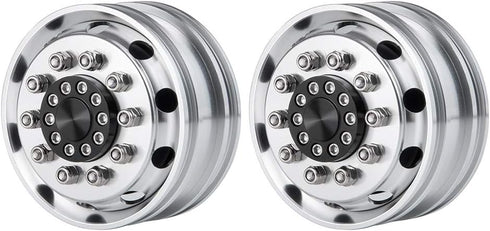 2pcs Metal Front Wheel Hubs Rims for 1/14 Tamiya Tractor Climbing Trailer RC Car Upgrade Parts