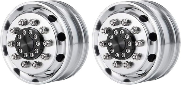 2pcs Metal Front Wheel Hubs Rims for 1/14 Tamiya Tractor Climbing Trailer RC Car Upgrade Parts