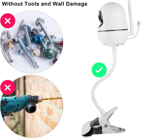 Flexible Baby Monitor Mount - Compatible with HelloBaby HB65/HB6550/HB6558/HB66 and More, No Tools Required