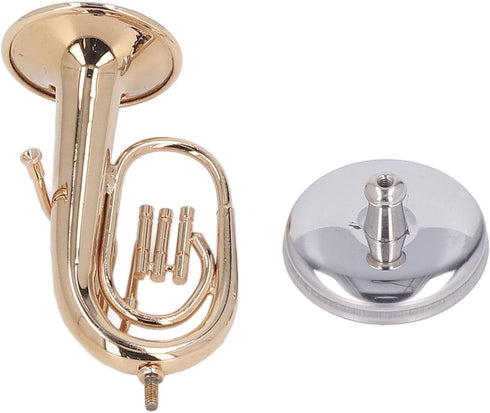 Dollhouse Musical Instruments Miniature Brass Euphonium, Tiny Accessory for Mini Music Room
