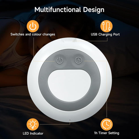 8 1h Dimming Tyute Baby Night Light, Nursery Night Lamp with RGB Colors Changing, Soft BPA Free Silicone Touch Night