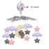 12 Baby Crib Mobile with Elephants, Clouds and Stars,Baby Mobile Musical Crib Mobile Music Box with Lullabies (Elephant