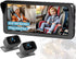 Fodkh Dual Baby Car Camera for 2 Kids 6.9 Split Screen Ultrawide HD