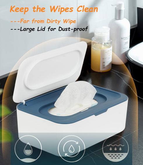 Wipes Dispenser, Wipe Holder for Baby & Adult, Seposeve Refillable Wipe Container, Keeps Wipes Fresh, One-Handed