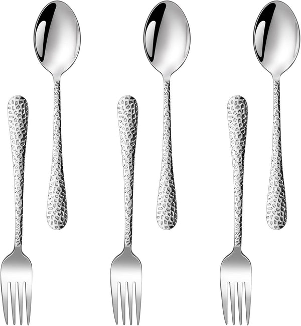 TeamFar Child Utensils Set of 6, Stainless Steel Kids Silverware Spoons & Forks for Self Feeding, Dishwasher Safe
