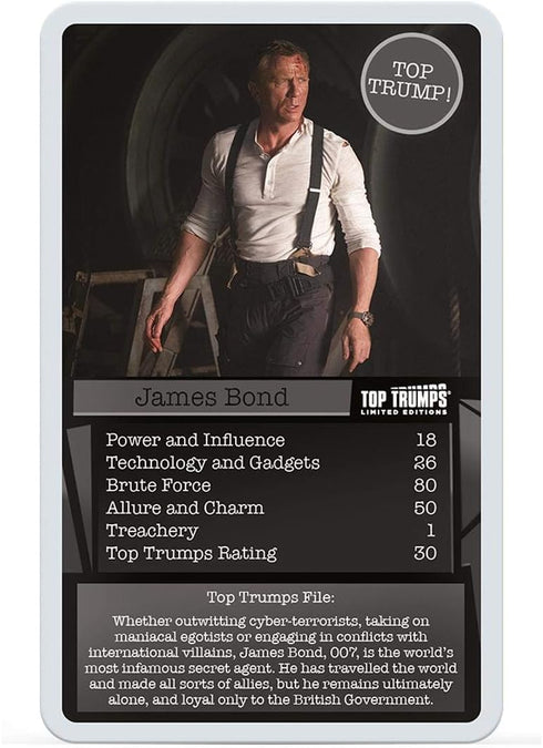 Top Trumps Card Game James Bond 007 - Family Games for Kids and Adults - Learning Games - Kids Card Games for 2 Players and More - Kid War Games - Card Wars - for 6 Plus Kids