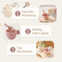Ikubigu Set Set 15PCS Set Set Tea Party for Kids - Wooden Tea for Little Girls Silicone Toddler Tea Kitchen Accessories