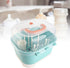 Compact Green Baby Bottle Drying Rack with Cover - Perfect for Home & Travel