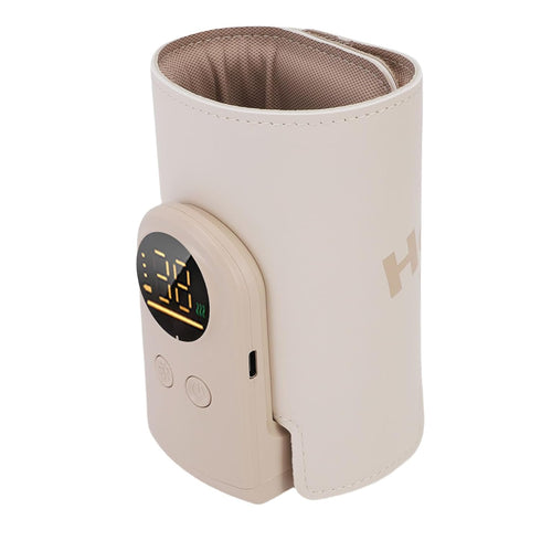 Portable Bottle Warmer, Bottle Warmer Sleeve Cordless Fast Heating Insulation Cover for Formula, Temperature Display
