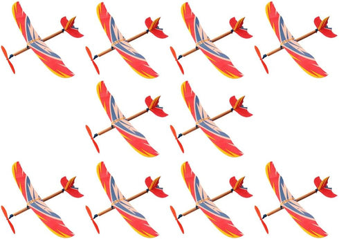 TOYANDONA 10Pcs Rubber Band Powered Airplane Model Glider Planes for Kids Birthday Party Favor Indoor Outdoor Toys