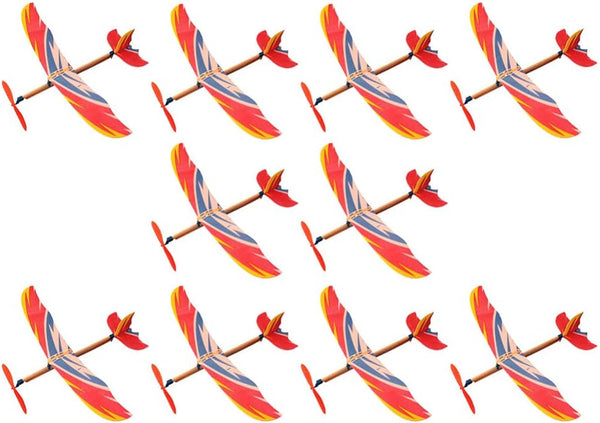 TOYANDONA 10Pcs Rubber Band Powered Airplane Model Glider Planes for Kids Birthday Party Favor Indoor Outdoor Toys