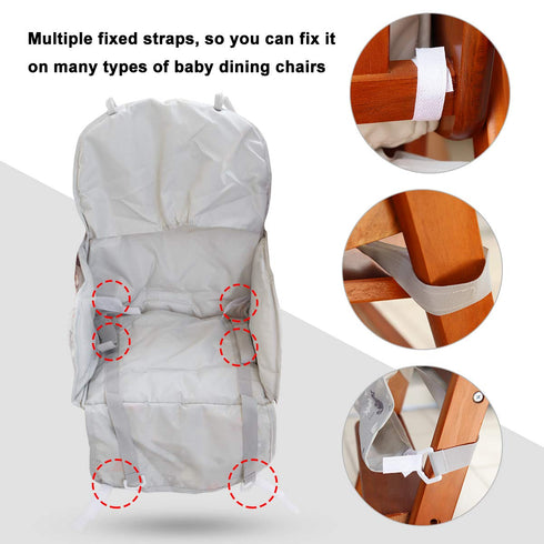 High Chair Pad, Cute Pattern High Chair Cushion, Soft Comfortable Seat Belt Design, Breathable Pad (Gray Animal Pattern)