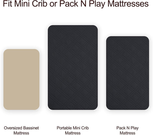 2 Pack Pack david's kids Waterproof Mini Crib Mattress Protector, Fit N Play, Playard and Mini Crib Mattresses, Ultra