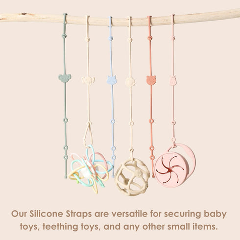 6pcs Baby Toy Straps, Silicone High Chair Accessories, Toddler Bottle Clips for Car Seat Travel