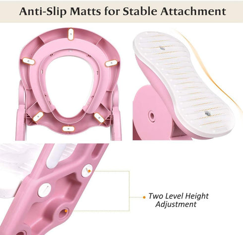 KATARUS Potty Training Toilet Seat with Step Stool Ladder for Kid and Baby, Adjustable Toddler Toilet Training Seat