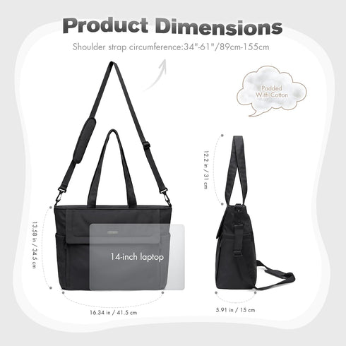 14L Large Puffer Diaper Tote Bag - Stylish Travel Bag for Moms