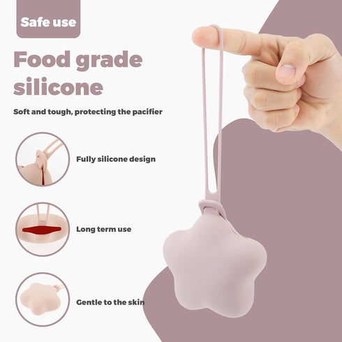 BXUYAOXMC 3 Pack Silicone Pacifier Holder Case, Safe and Soft Material, Pacifier Pouch Portable Pacifier Case