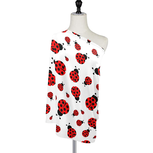 Nursing Cover Breastfeeding Scarf Cute Red Ladybugs Baby Car Seat Covers Soft Breathable Infant Carseat Canopy Stroller