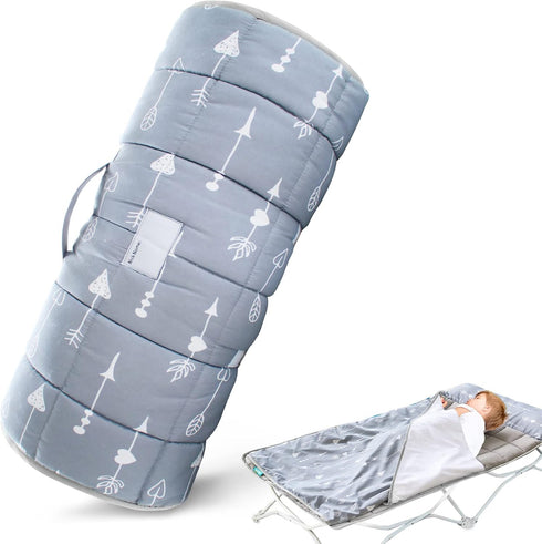 Nap Mat with Pillow and Fleece Blanket for Regalo My Cot/Joovy Travel Cot, Super Soft Kids Sleeping Mats for Boys and