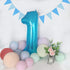 TONIFUL 40 Inch Blue Large Numbers Balloon 0-9 for Birthday Party Decorations, Digital 1 for Engagement Photo Shoot