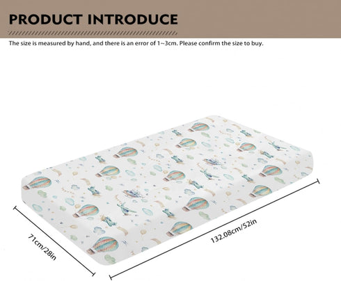 Wicbfdfv 28"x52" Watercolor Plane Hot Air Balloon Baby Crib Sheets for Boy Girl Cartoon Airplanes Cloud Stars Baby