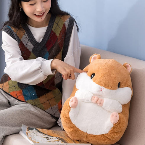 Hamster Plushie Toy - 15.6 Inch Brown Stuffed Animal for Kids Birthday Xmas Gift