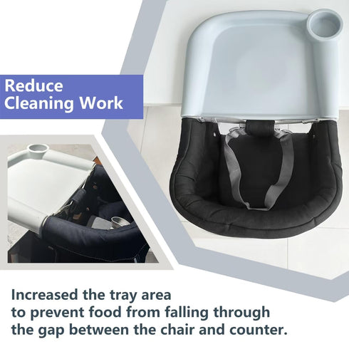 FAILUN Silicone Baby Dining Tray Compatible with Inglesina Fast Table Chair & Other Hook-On High Chairs,Portable