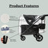 SASHA'S Rain and Wind Cover for Baby Trend Expedition Stroller Wagon/Wagon Plus, Clear Design, Maximum Coverage