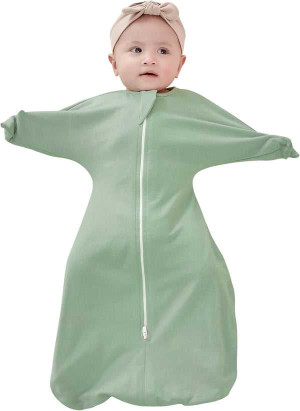 ZIGJOY Baby Transitional Swaddles for Newborns: 0.5 Tog Arms Up Sleep Sack