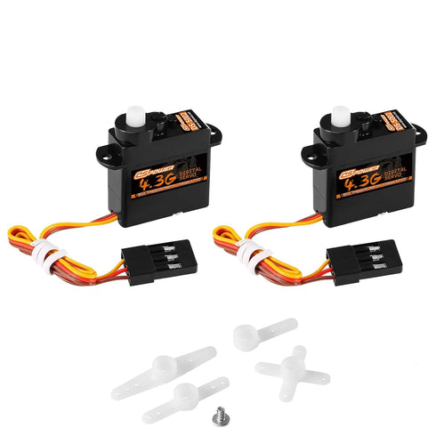 DSPOWER 2PCS 4.3G Mini Servo, RC Micro Digital Servo Motor Coreless Steering Servos
