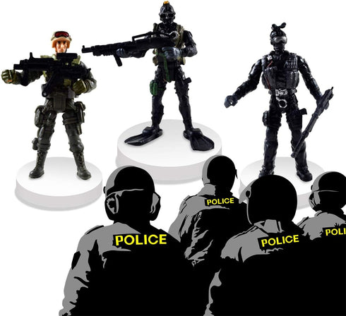12 Pack Military Soldier Special Forces SWAT Counter-Strikes Elite Model with Weapon