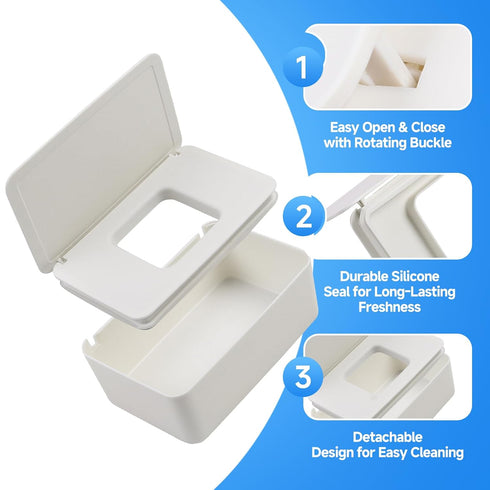 Eiszhjk Wipes Dispenser, Refillable Wipes Container Compatible with Huggies, Wipe Holder Keeps Clean, Weighted Wipe