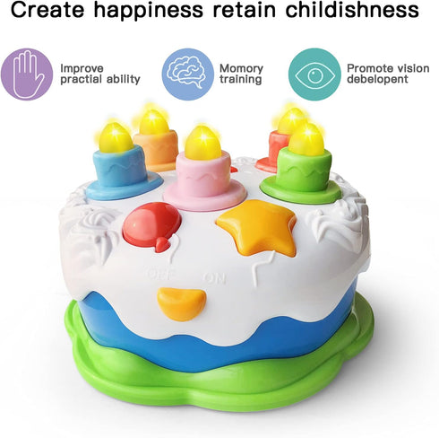 First Birthday Cake Toy, Toddler Birthday Cake with Candles and Songs for 18 Months+ Boys & Girls