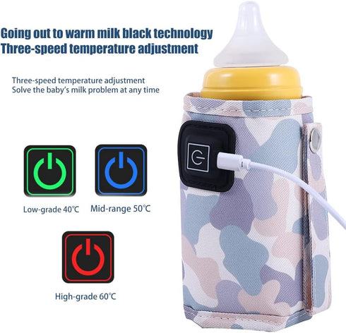 Warmer,5V 2A 40C-60 Car Travel Bottle USB Heating Bottle Warmer C Three Gear Adjustable Car Travel Milk Bottle Warmer