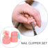 Trimmer Set Nail Clippers and Electric Nail for Newborns and Infants with Pink Cute Case Grooming Kit with Safe