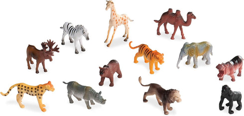 60 3+ Terra by Battat Pieces Wild Creatures Tube Realistic Mini Animal Figurines Lion, Hippo, Tiger, Bear & More Safari