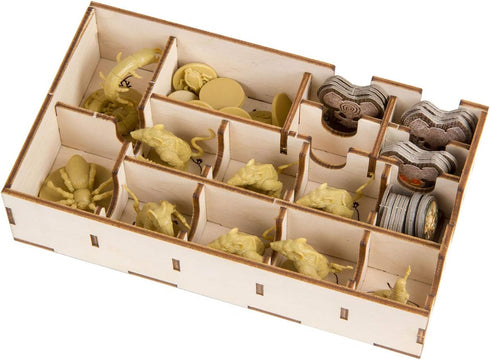 The Broken Token Mice and Mystics Compatible Game Organizer - Wood Storage Box with Multiple Trays and Boxes