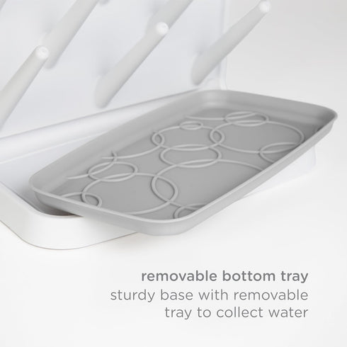 Countertop Ubbi Vertical Baby Bottle Drying Rack, Space Saving Drying Rack Baby Organizer, Gray